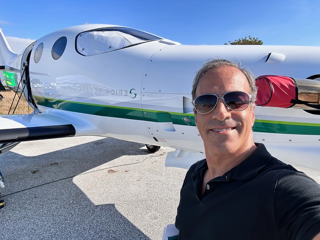 Beside the aircraft on the ramp